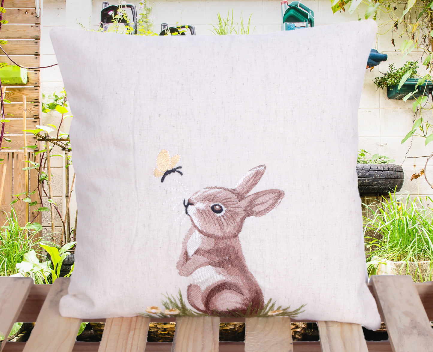 FORELSKET Handmade Organic Bunny Cushion Cover – 12x12