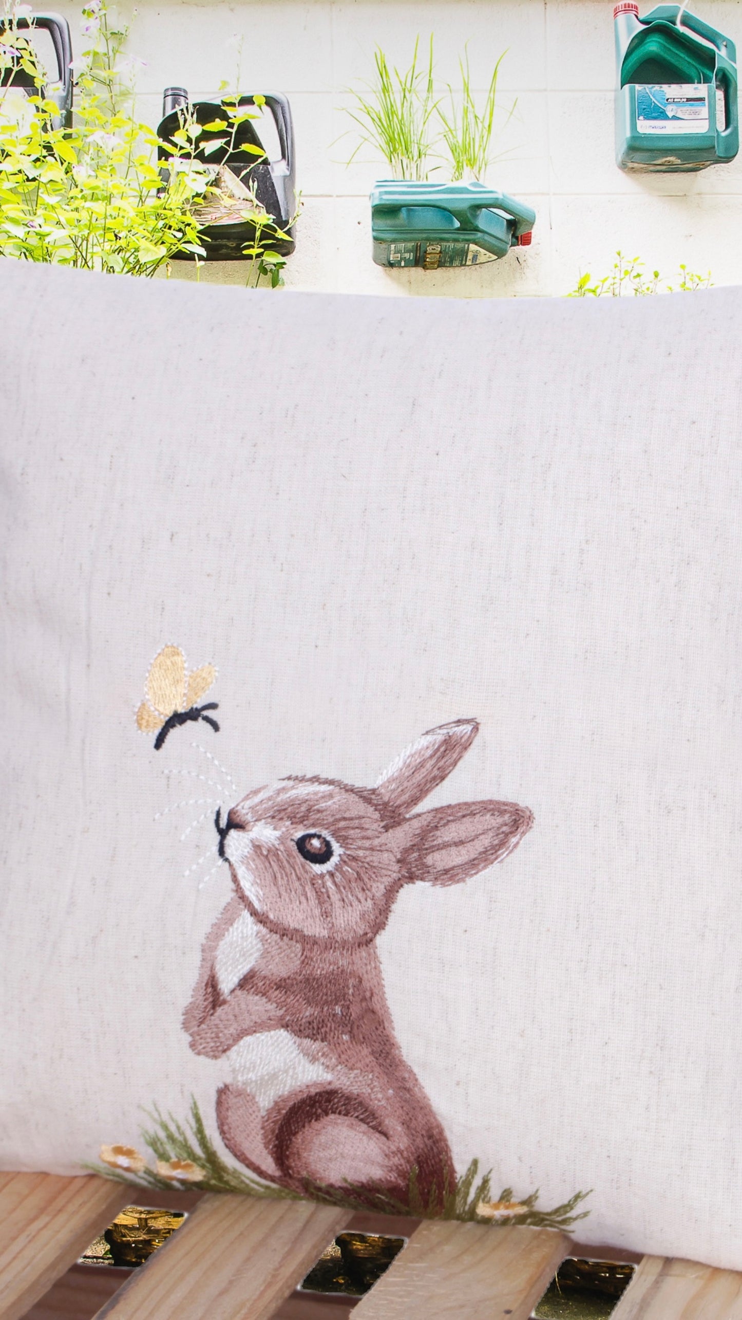 FORELSKET Handmade Organic Bunny Cushion Cover – 12x12