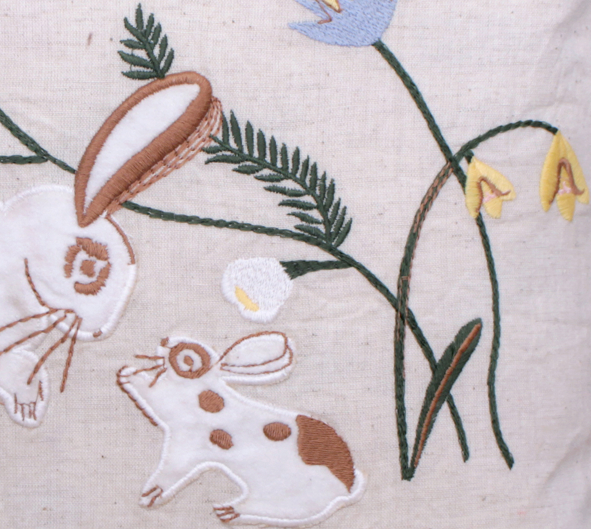 Heartful Whispers Handcrafted Embroidered 100% Cotton Cushion Cover