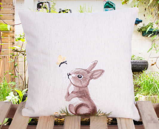 FORELSKET Handmade Organic Bunny Cushion Cover – 12x12