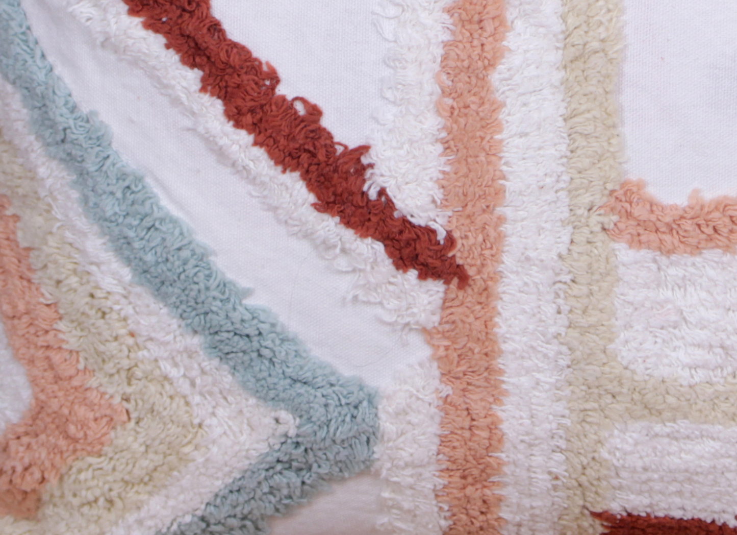 Cheery Fuzz Handwoven Tufted 100% Cotton Cushion Cover 16x16inch